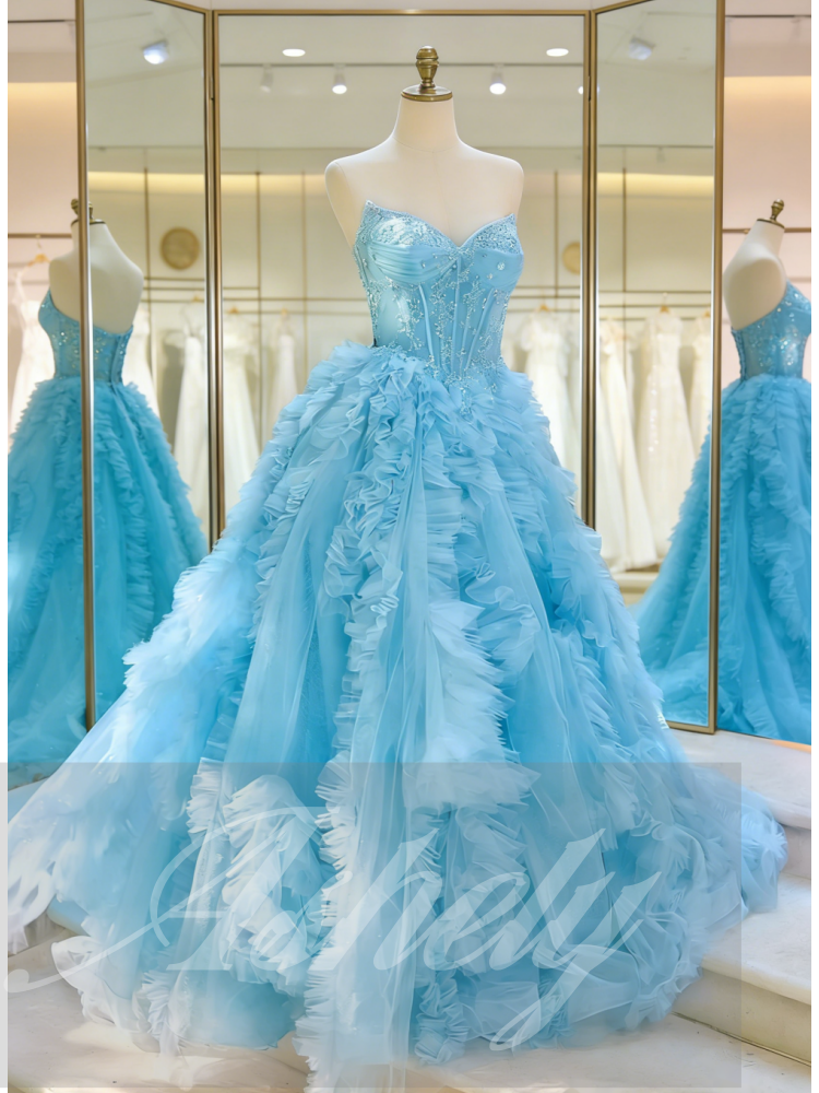 High End Women'S Formal Wear - High End Ice Blue Prom Dresses