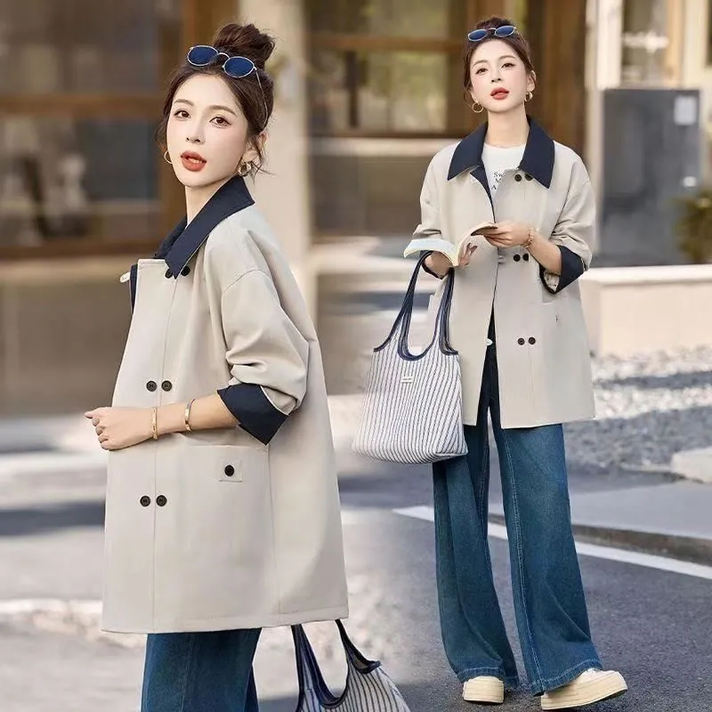 Trench Coat Formal - Women Mid-Long Windbreaker Jacket Korean Loose