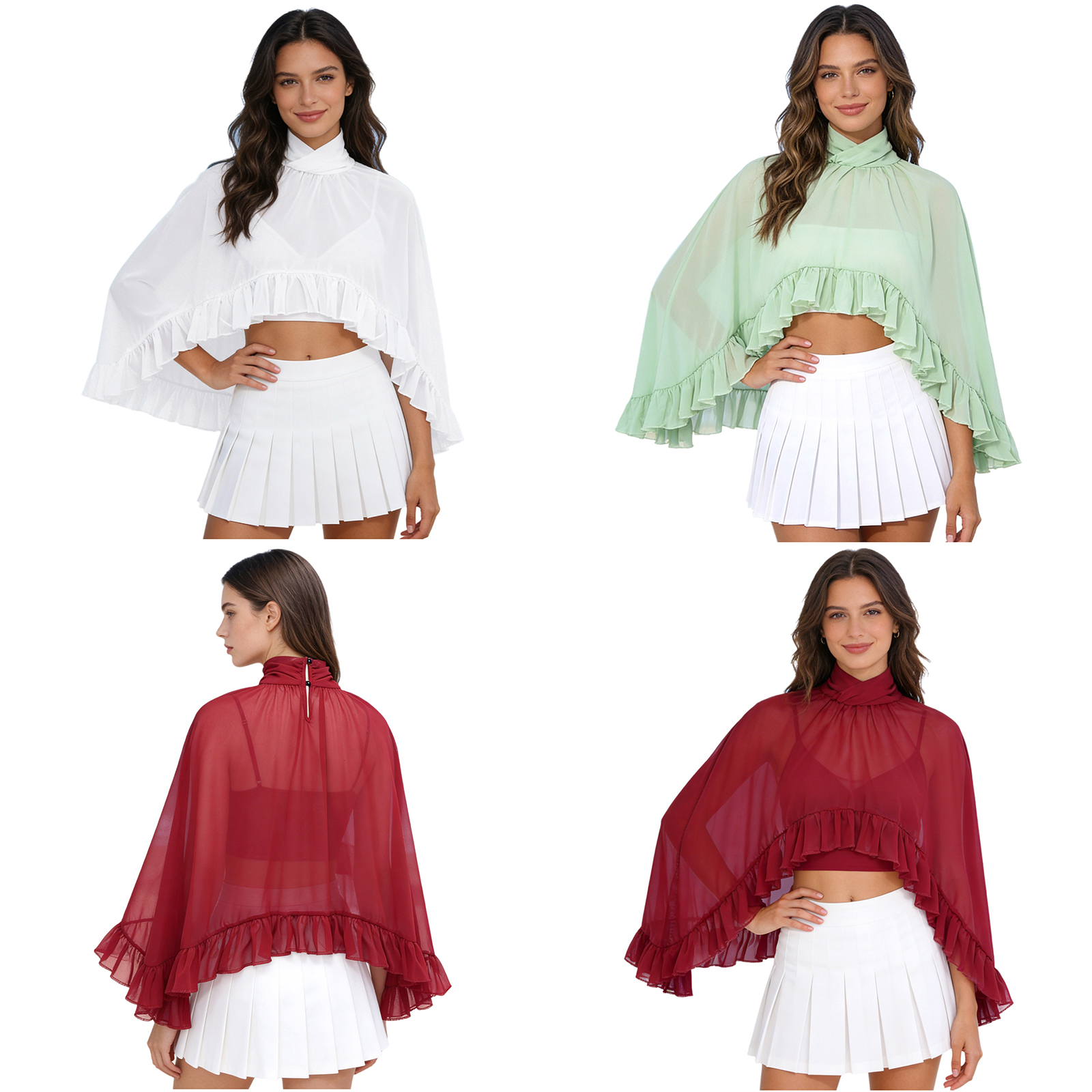 Women Chiffon Shawl Blouse Hig - Women Formal Wear Types recension och pris
