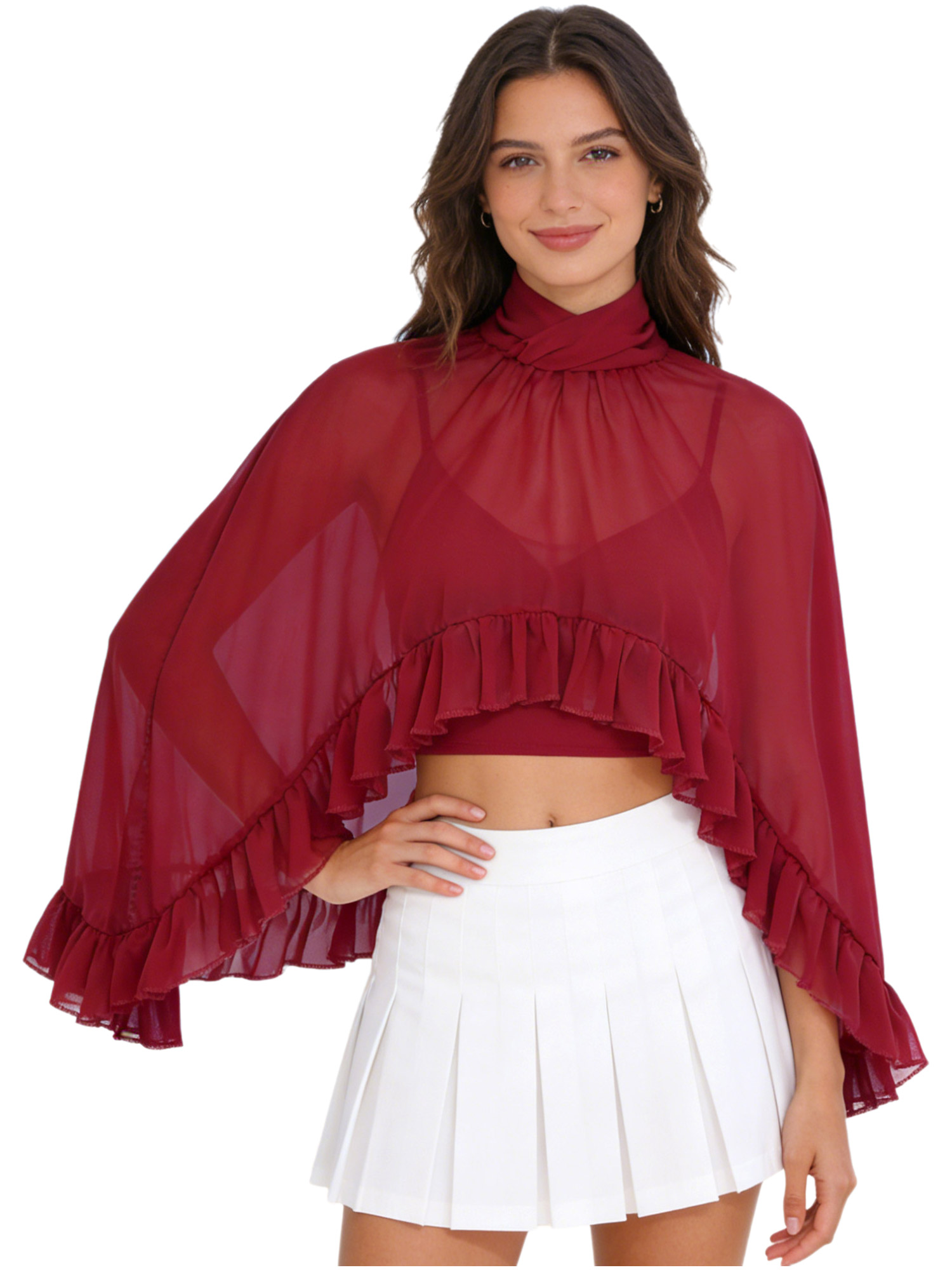 Women Chiffon Shawl Blouse Hig - Women Formal Wear Types recension och pris
