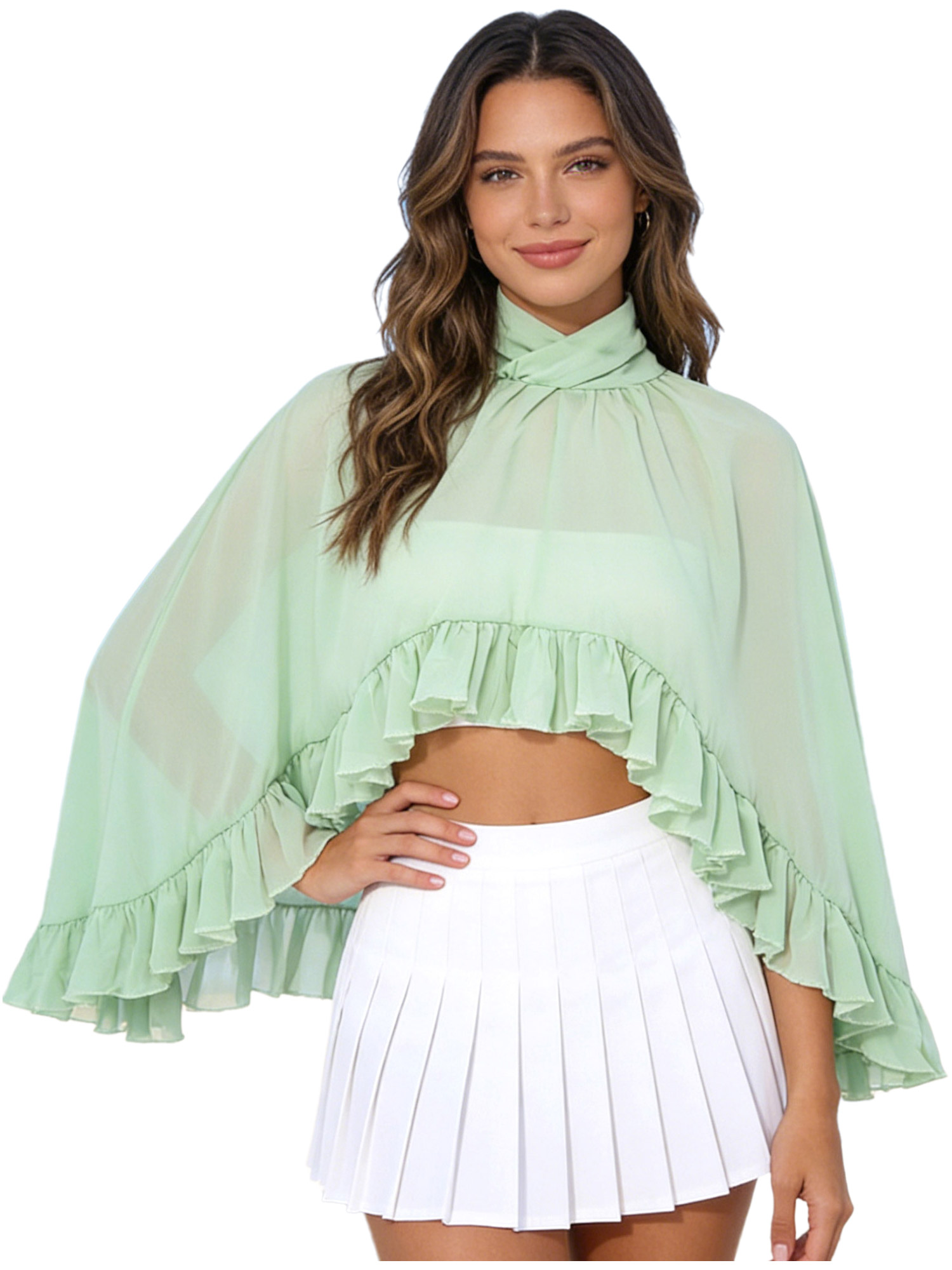 Women Chiffon Shawl Blouse Hig - Women Formal Wear Types recension och pris