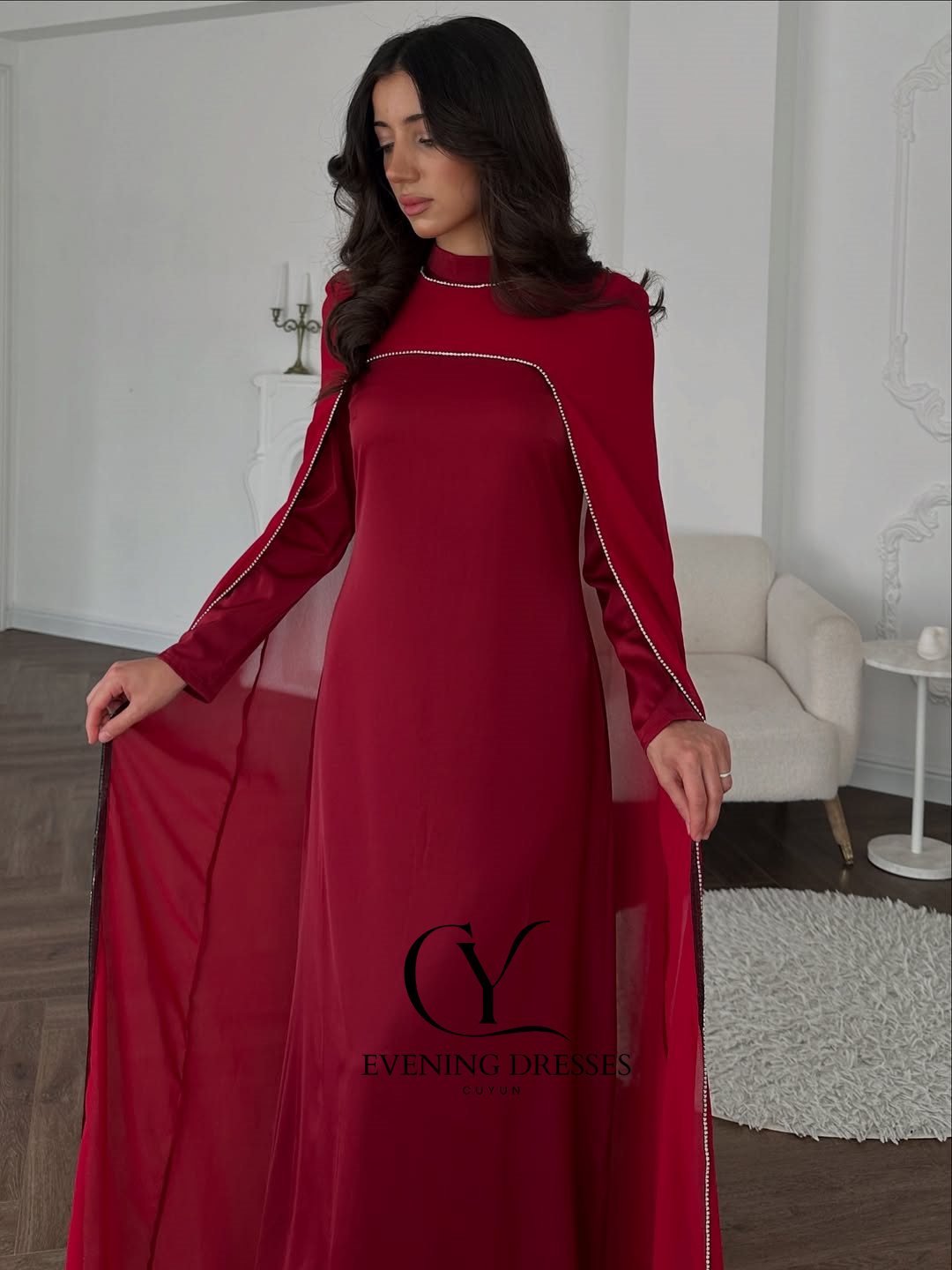 CUYUN Red Saudi Women Evening  - Women Formal Wear Dubai recension och pris