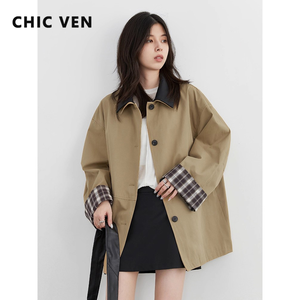 CHIC VEN Korean Women Mid-leng - Trench Coat Formal recension och pris
