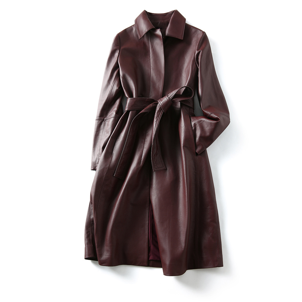 Women's Large Size Leather Coa - Trench Coat Formal recension och pris