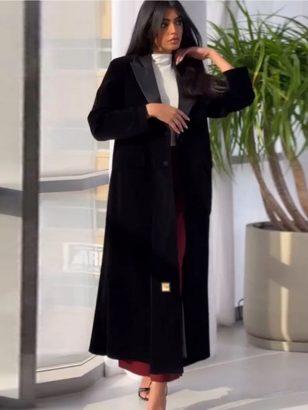 Muslim Women Abaya Eid Lapel T - Trench Coat Formal recension och pris