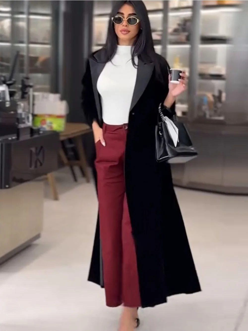 Muslim Women Abaya Eid Lapel T - Trench Coat Formal recension och pris
