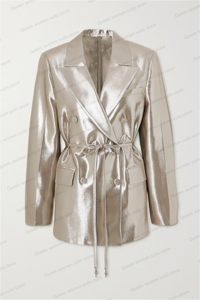 Shiny Satin Wedding Women Suit - Women Formal Wear Blazer Set recension och pris