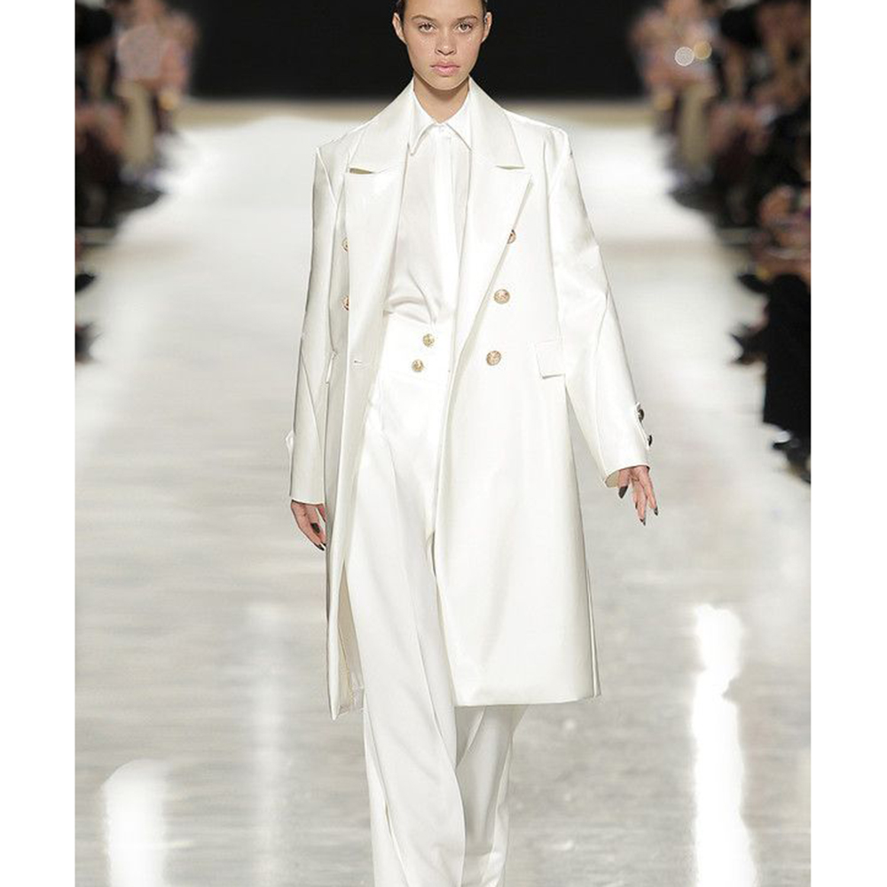 Luxurious Satin White Women's  - Trench Coat Formal recension och pris