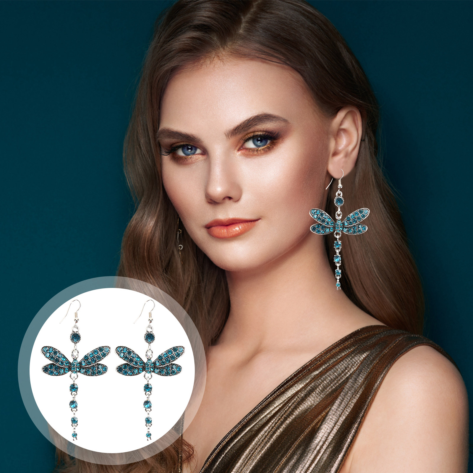 1Pair Delicate Rhinestone Drag - Formal Wear Jewelry For Women recension och pris
