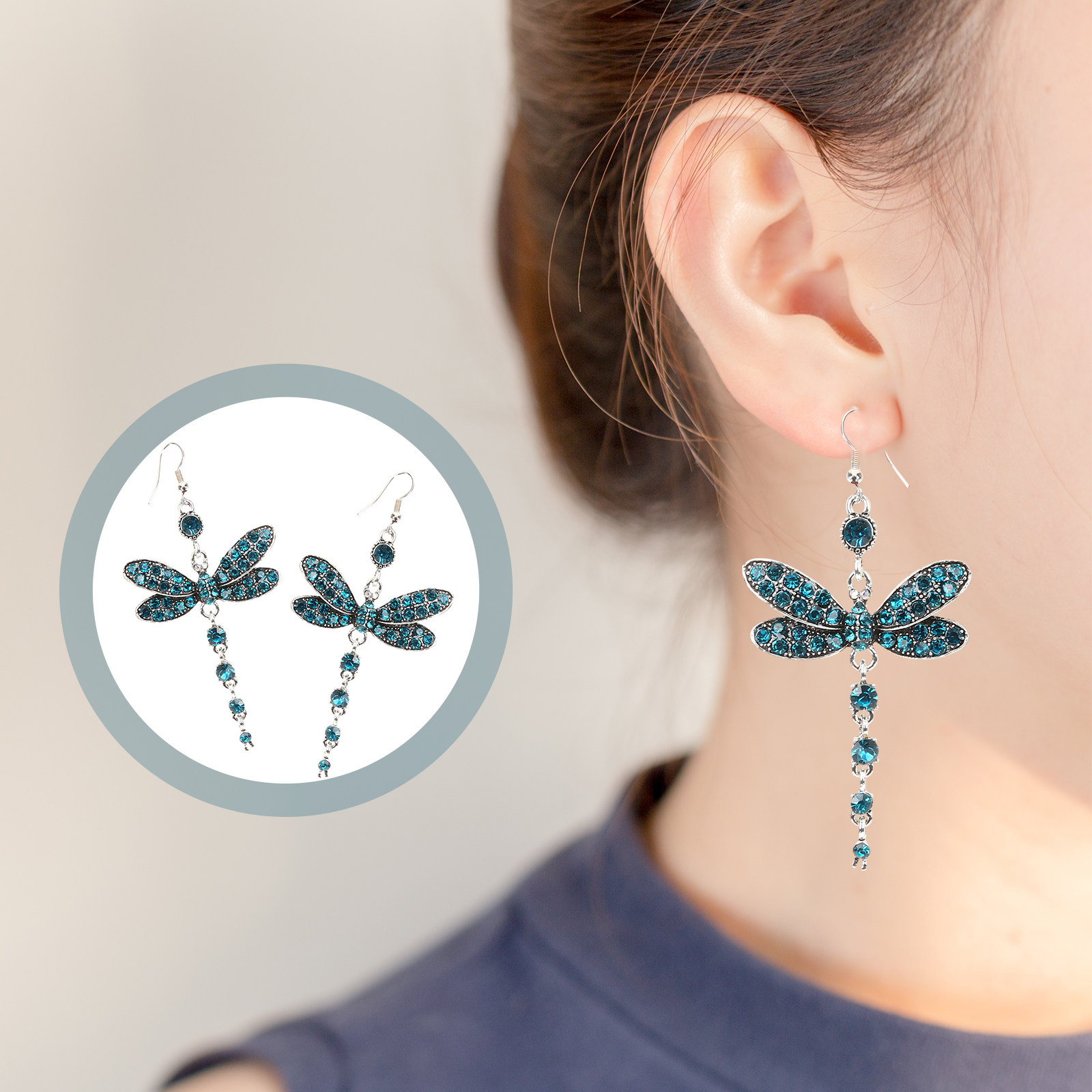 1Pair Delicate Rhinestone Drag - Formal Wear Jewelry For Women recension och pris