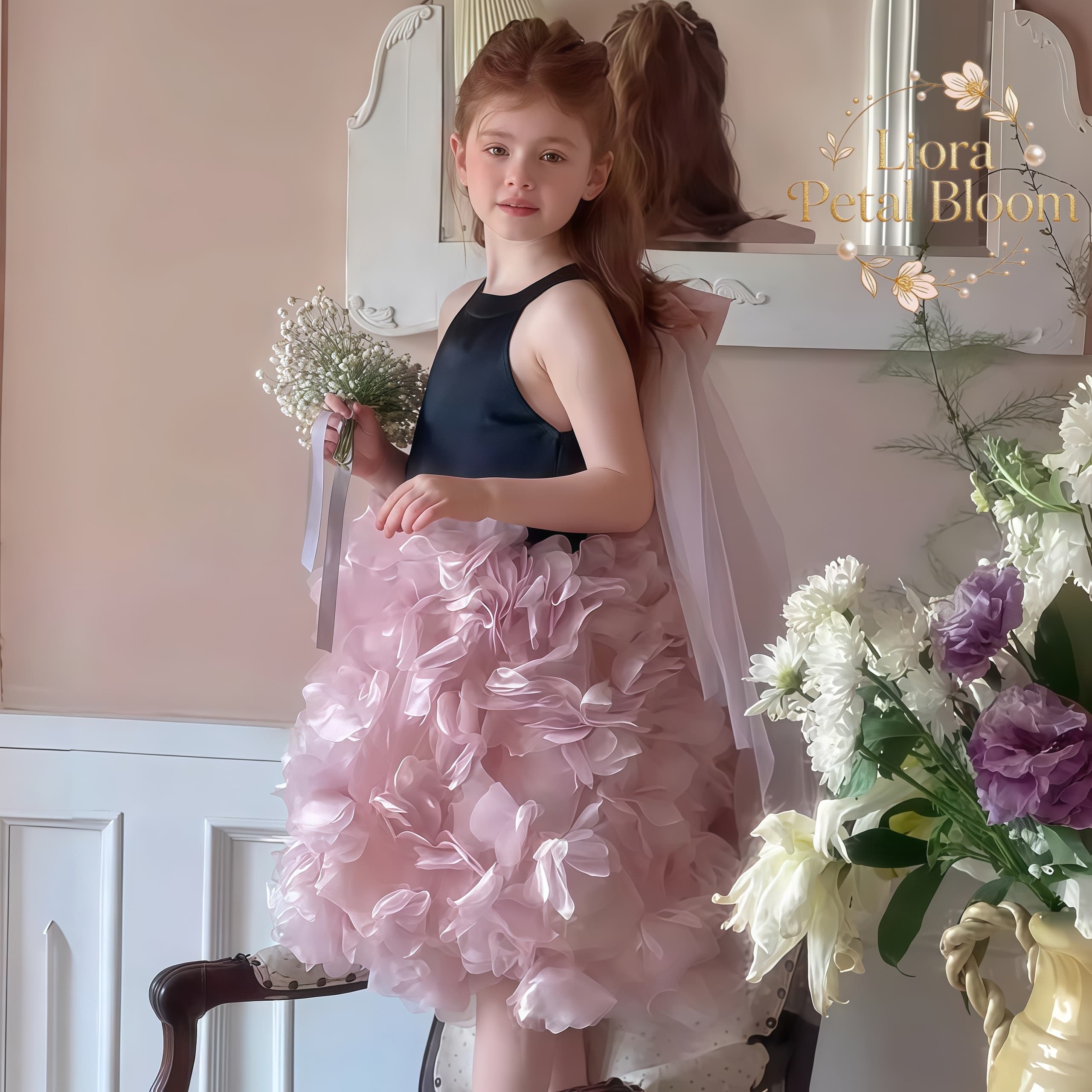 Girls' Black Floral Tulle Dres - Woman Formal Wear recension och pris