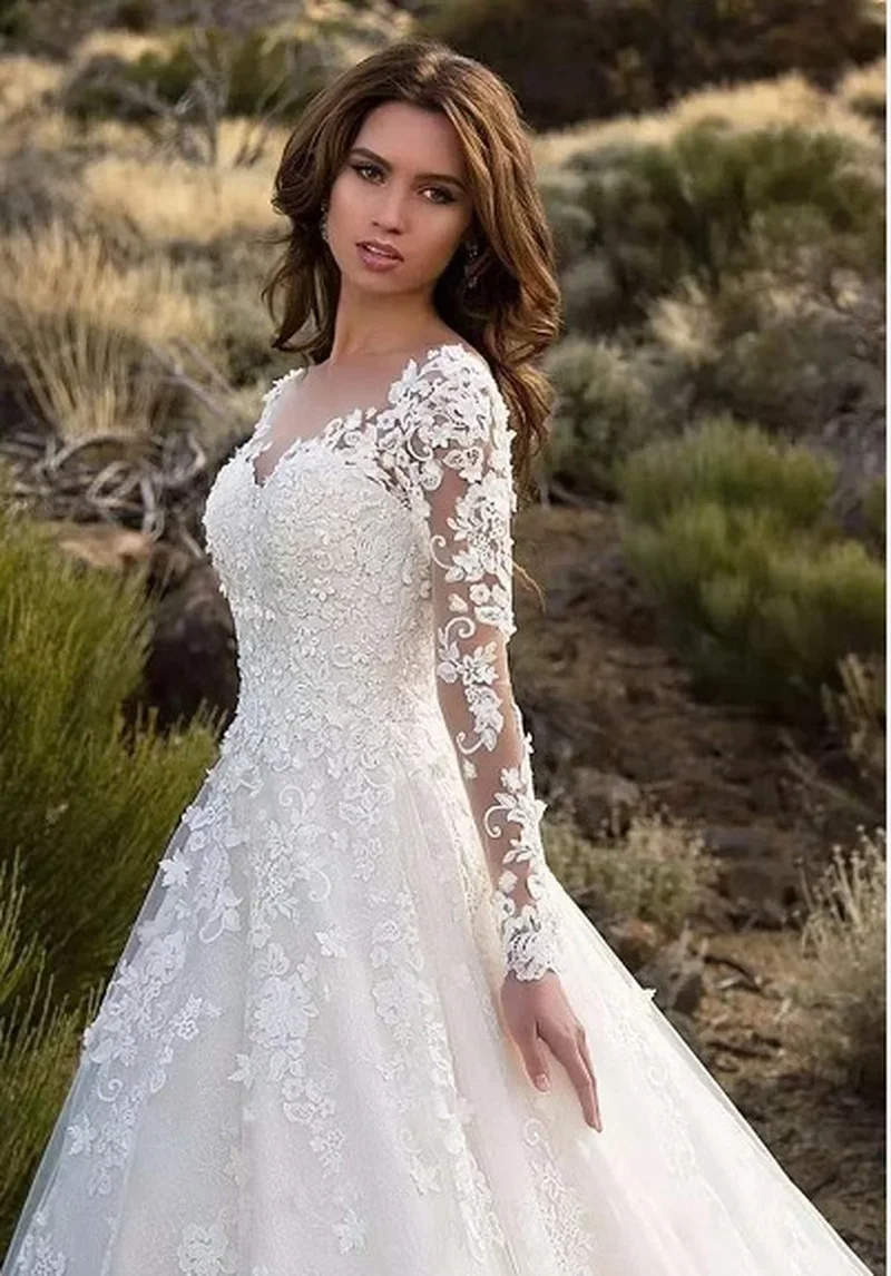 Women Long Sleeve V Neck Lace  - Woman Formal Wear recension och pris