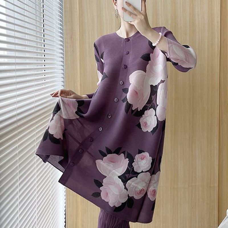 Wrinkle Print Set 2024 Autumn  - Trench Coat Formal recension och pris