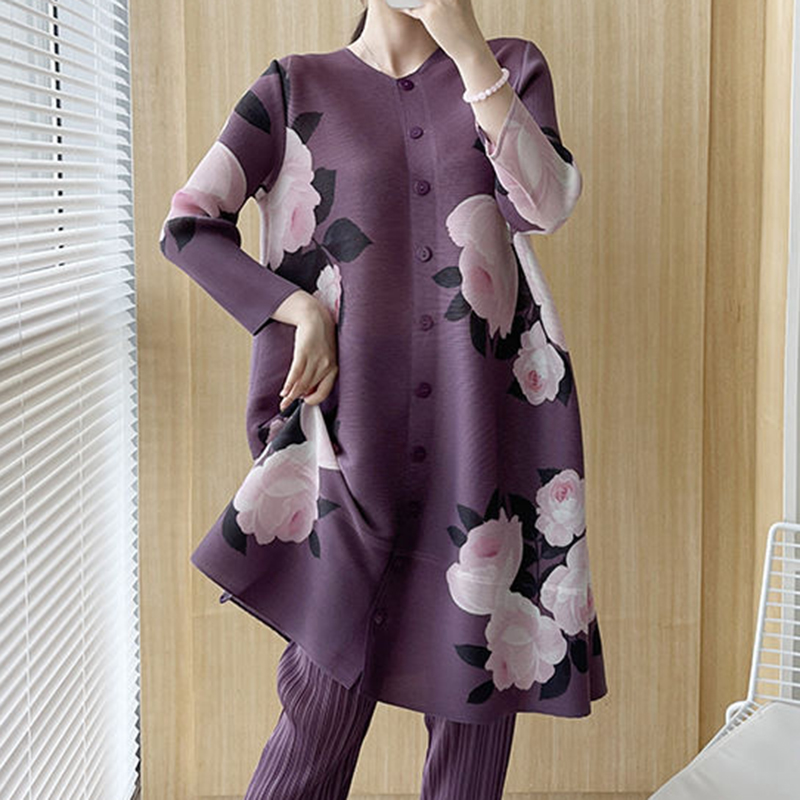 Wrinkle Print Set 2024 Autumn  - Trench Coat Formal recension och pris