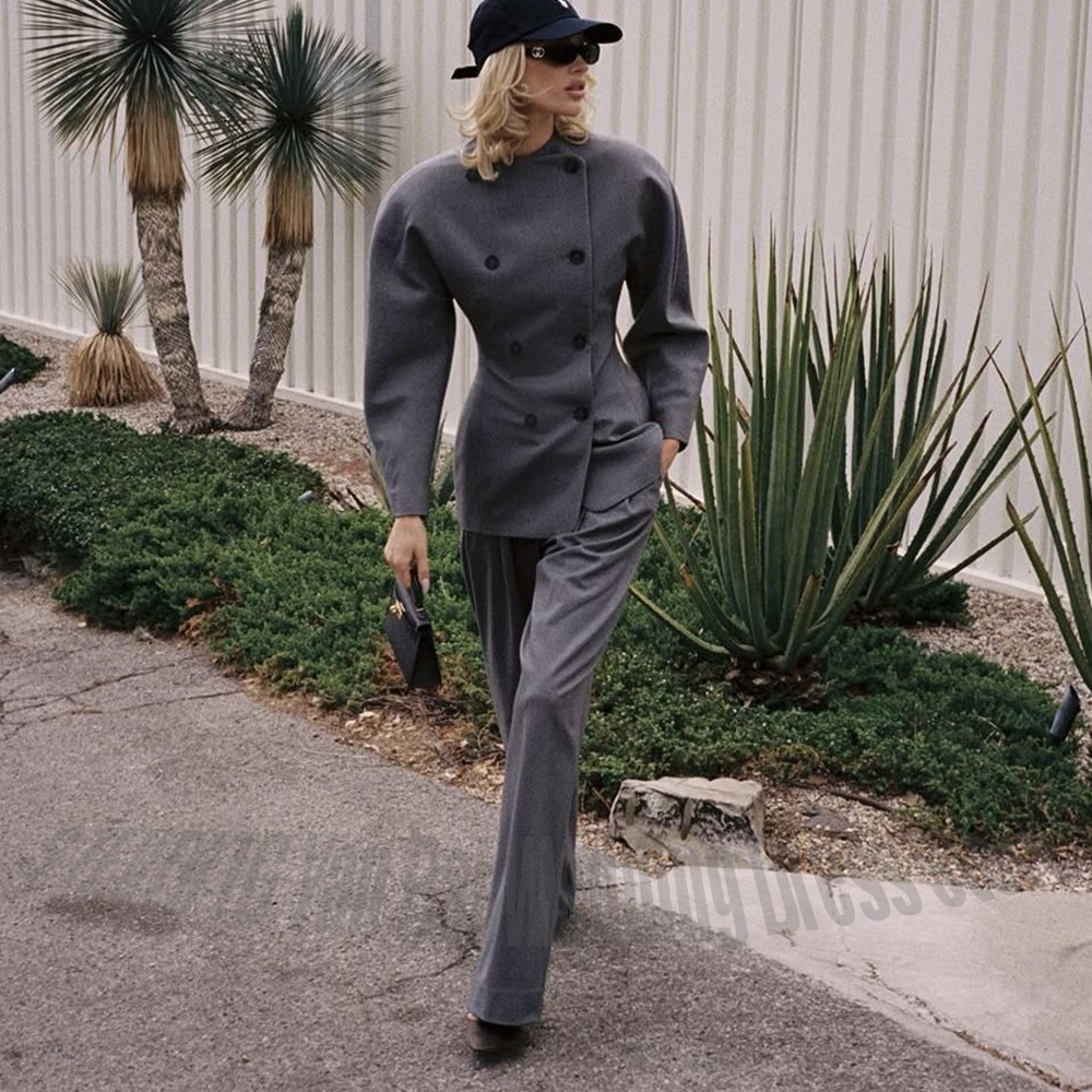 Classic Grey Women's Suit Set  - Women Formal Wear Business recension och pris