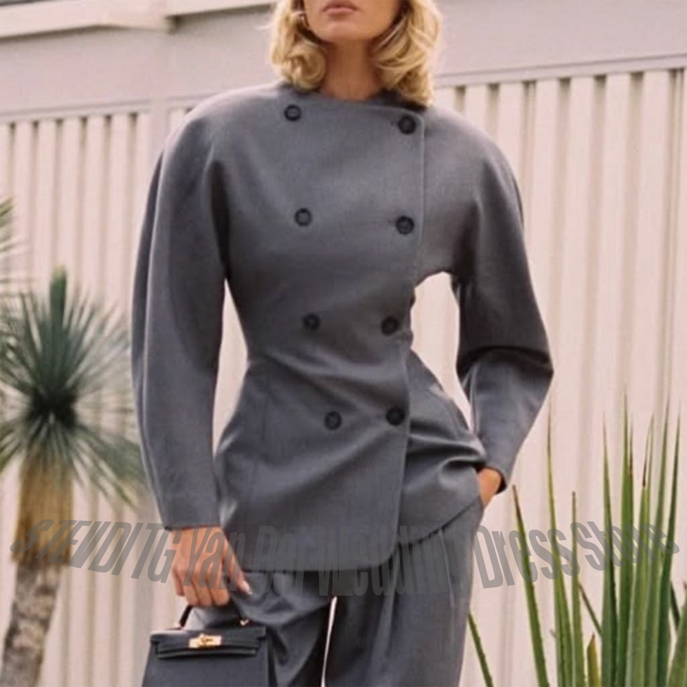 Classic Grey Women's Suit Set  - Women Formal Wear Business recension och pris