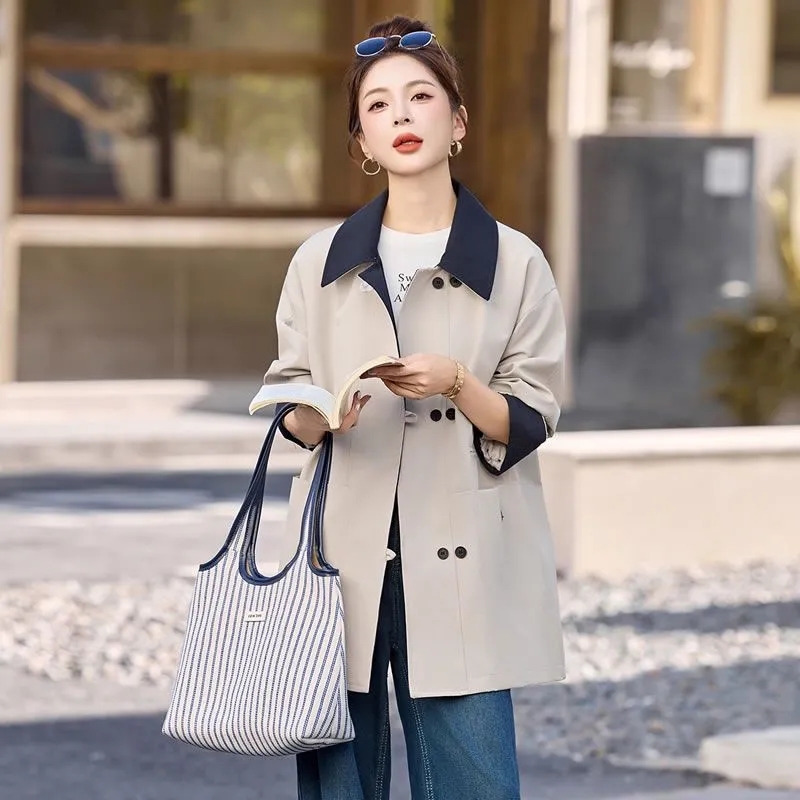 Women Mid-Long Windbreaker Jac - Trench Coat Formal recension och pris