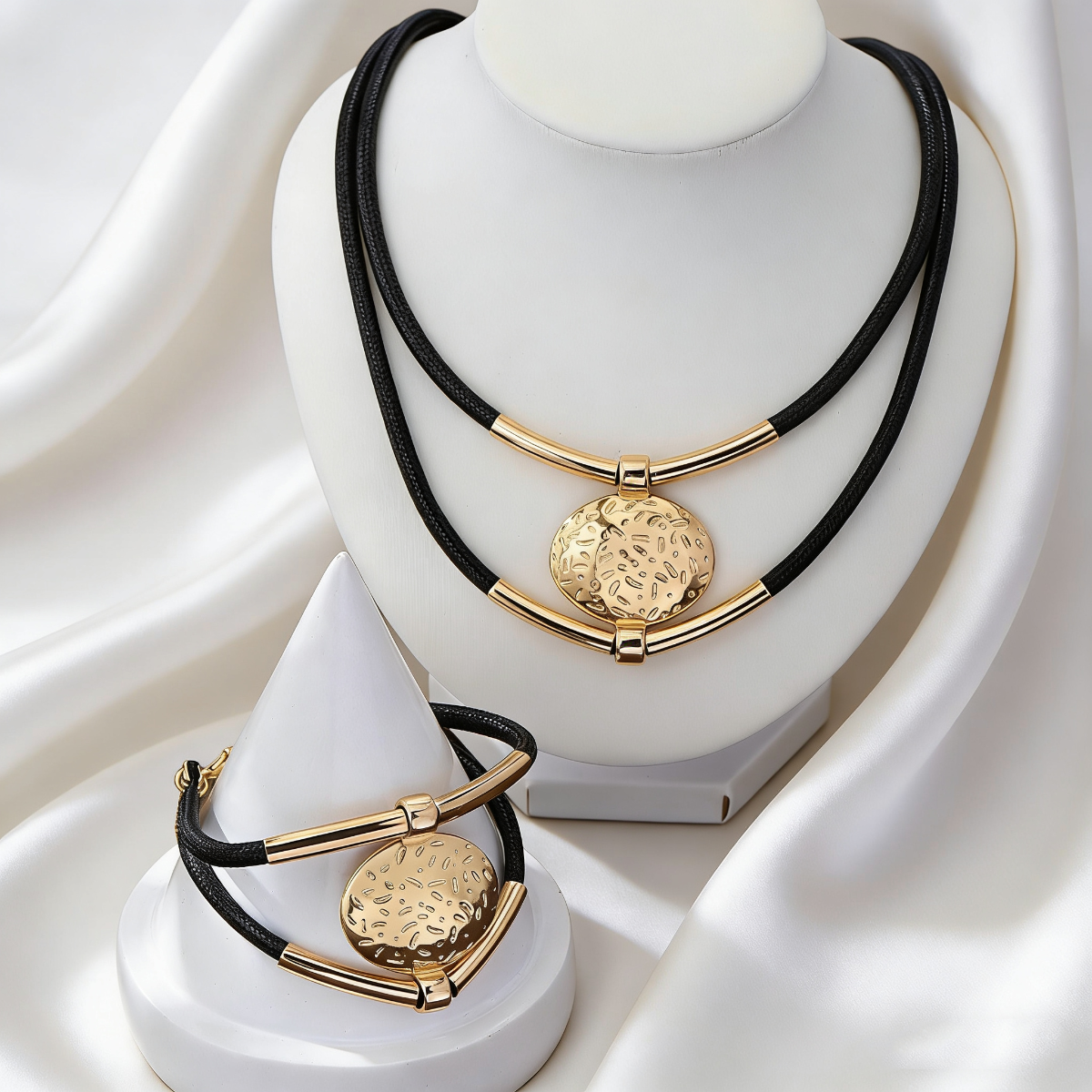 Elegant Oval Pendant Set Textu - Formal Wear Jewelry For Women recension och pris