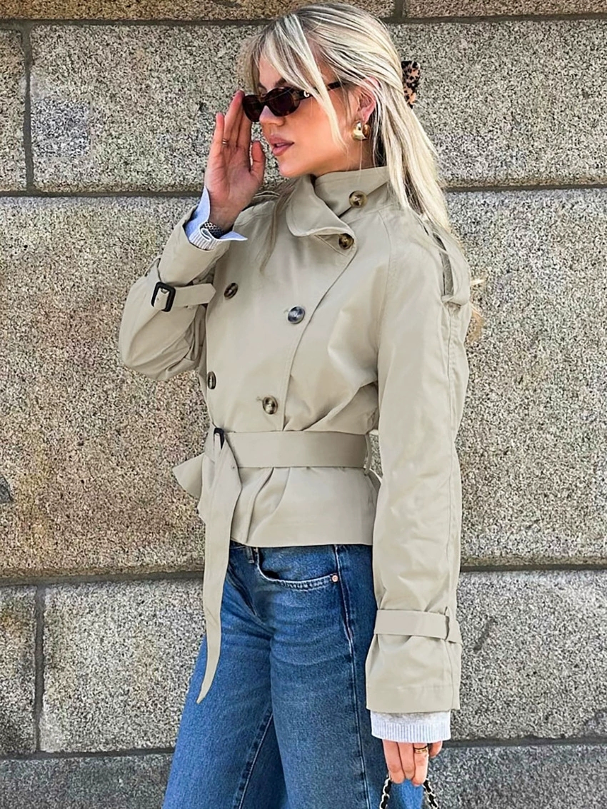 Spring Autumn With Belt Trench - Trench Coat Formal recension och pris