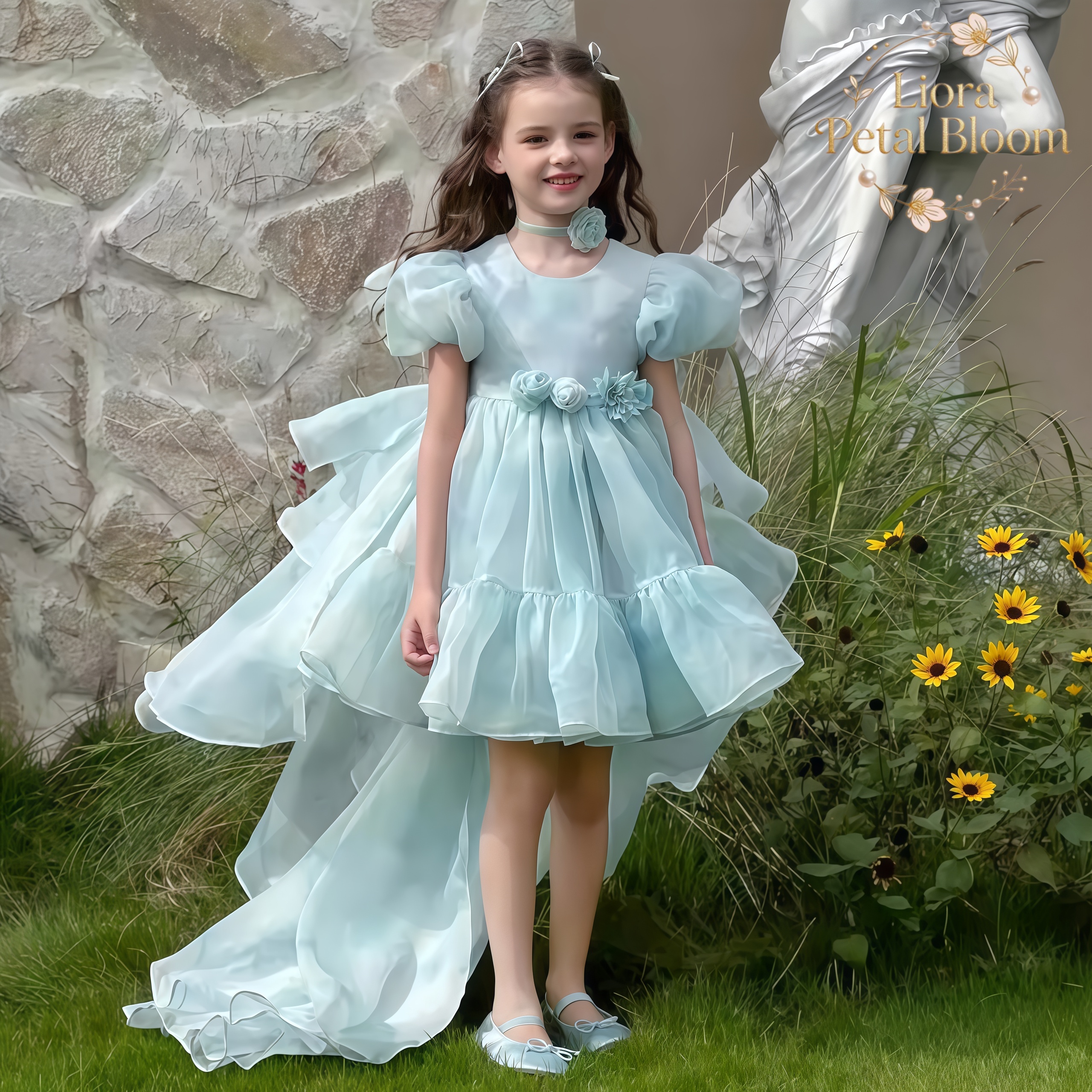 Blue Tulle Gown  Girls' Bow Pa - Woman Formal Wear recension och pris